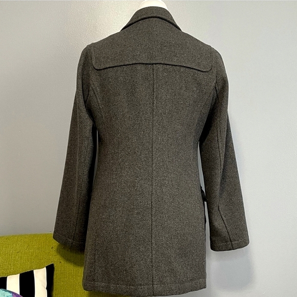 Banana Republic Wool Blend Dark Gray Lined Pea Coat. Toggle Buttons. Size M - Picture 3 of 5